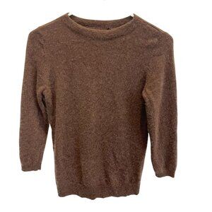 Talbots Pure Cashmere Brown Pullover Sweater Minimalist Luxury - Size Small